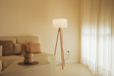 Dumai 55'' 140 Integrated LED Wired Natural Tripod Floor Lamp